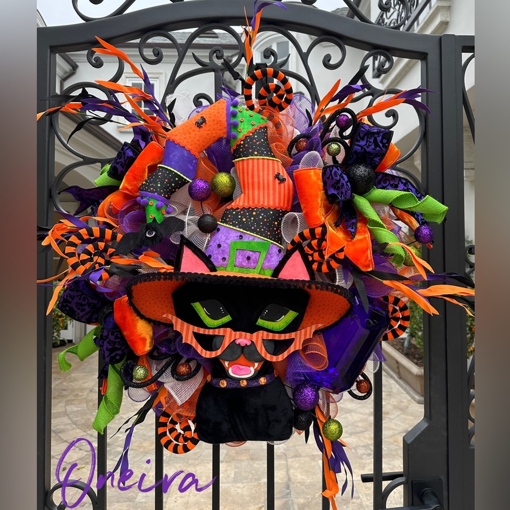 Halloween Cat Wreath